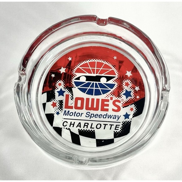 NASCAR Lowe's Motor Speedway Charlotte Collectible Glass Ashtray - Picture 1 of 9